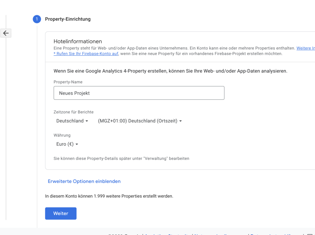 Google Analytics 4 Property